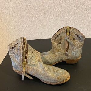 Steve Madden Cowboy Boots Leather Ankle Booties Sz US 8 EU 39
